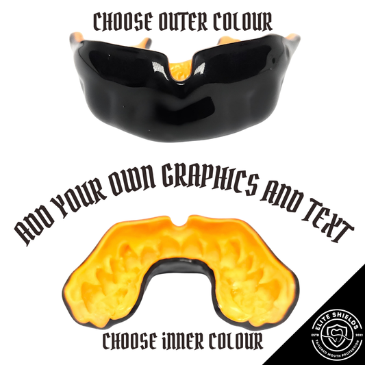 Custom Fit Gumshield (with design) Choose outer and inner colour - text and graphics