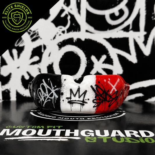 Custom fit gumshield (Flag) with text and graphics