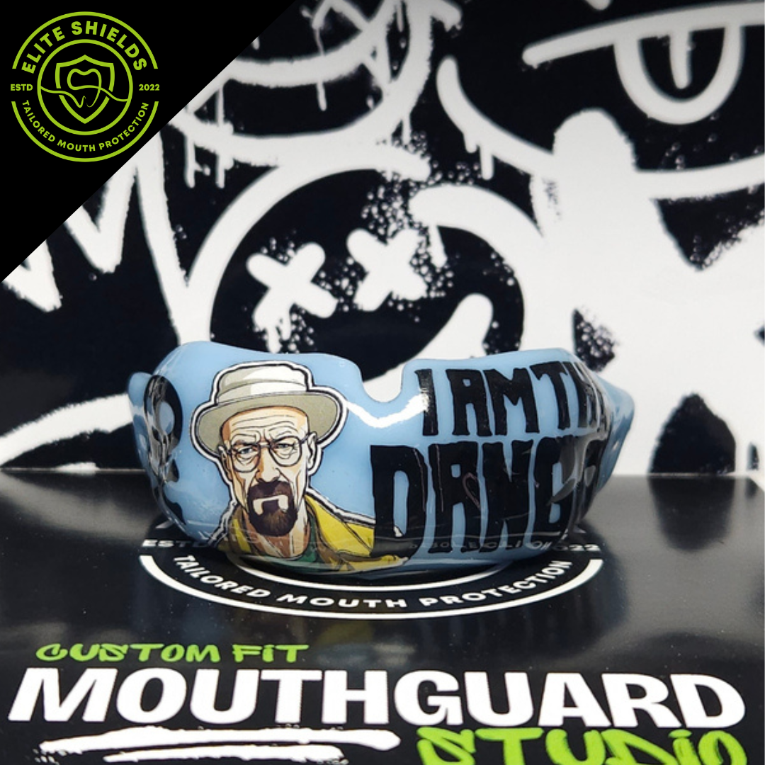 Custom fit gumshield with text and graphics