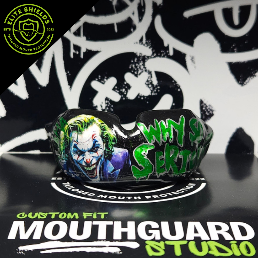 Custom fit gumshield with text and graphics