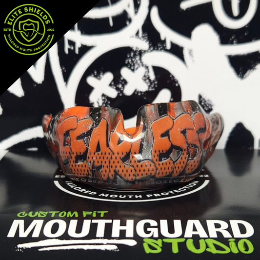 Custom fit gumshield (Marble) with text and graphics